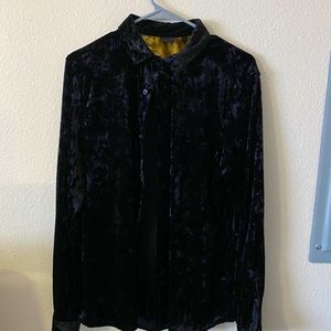 Velvet button up
